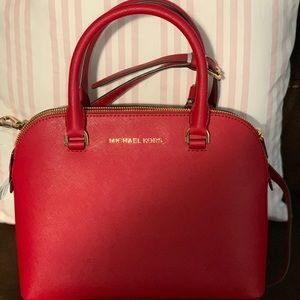 NWT Michael Kors Cindy MD Dome Satchel Leather
